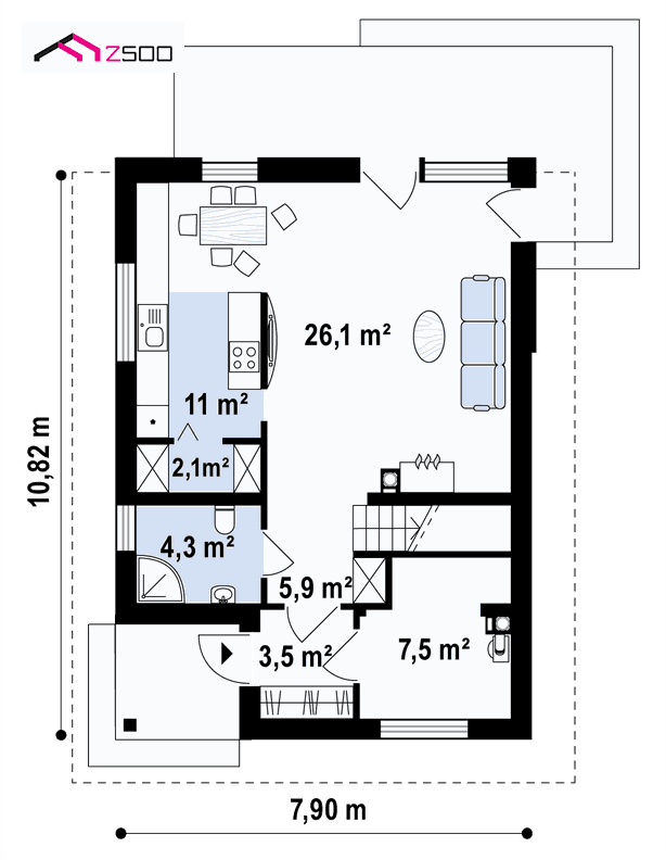 DISEÑO DE CHALET ESTRECHO z295 planos y presupuesto | 500 DDC